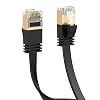 CableCreation Flat Cat8 Ethernet Cord Short, 40G High Speed Slim Network LAN Cable Cord Gigabit Internet Router Cable RJ45 Wire for Computer Laptop PS5 PS4, Switch Box PC,TV Box, 3.3ft1m, Black