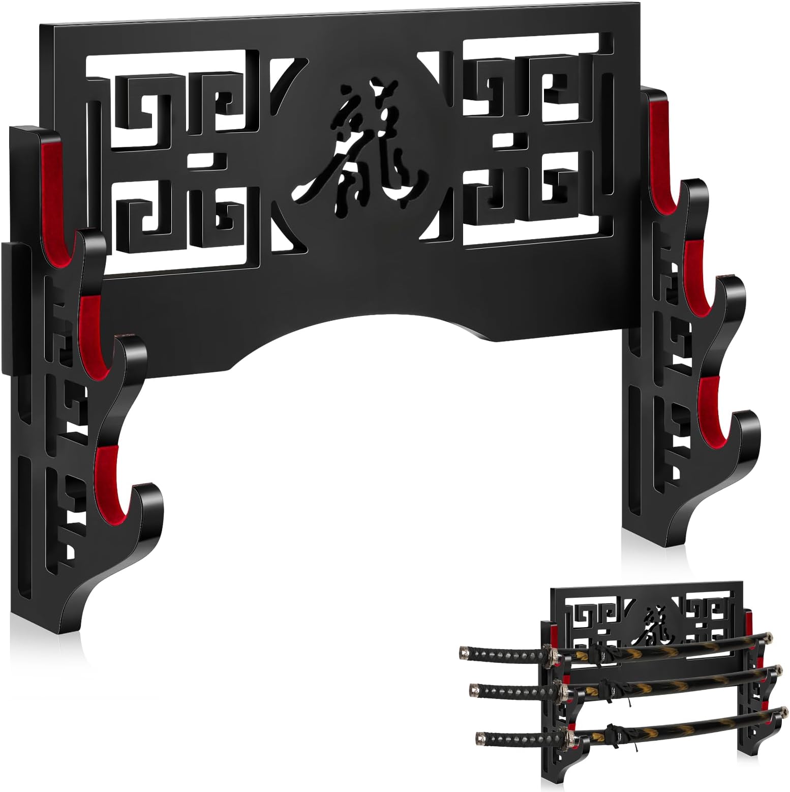 Barydat Katana Mount Sword Holder Stand Wall Mount Katana Samurai Sword Display Rack Hanger for Japanese Wakizashi Katana Samurai Sword