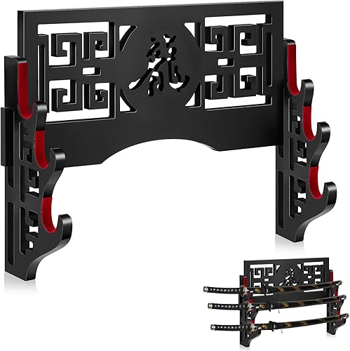 Barydat Soporte de pared para katana, soporte de pared, exhibición de espada samurái, percha japonesa Wakizashi Hobby Collection Regalos para
