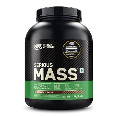 OPTIMUM NUTRITION (ON) Serious Mass High Protein High Calorie Weight Gainer Powder - 3 kg (Chocolate) with Vitamins and 