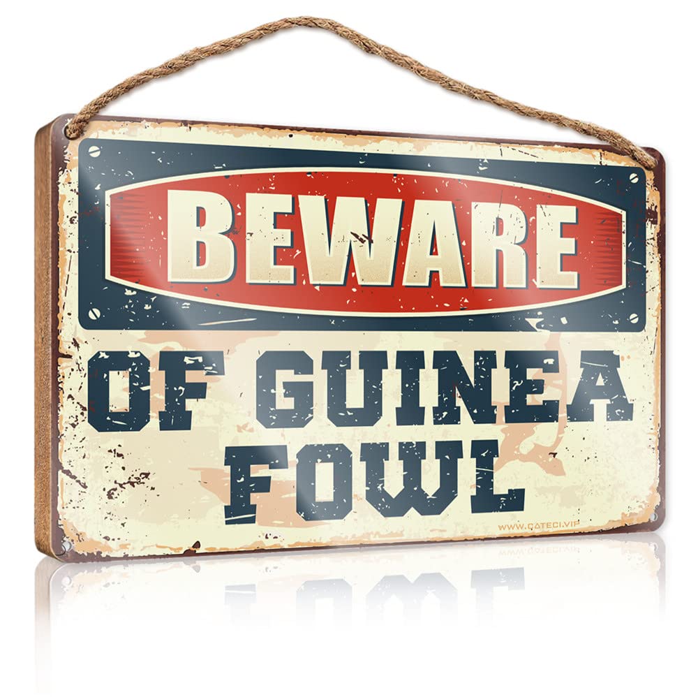 Dtha One Color Home Hanging Sign Beware Of Guinea Fowl Wooden Sign Restroom Sign Funny Funny Wooden Signs