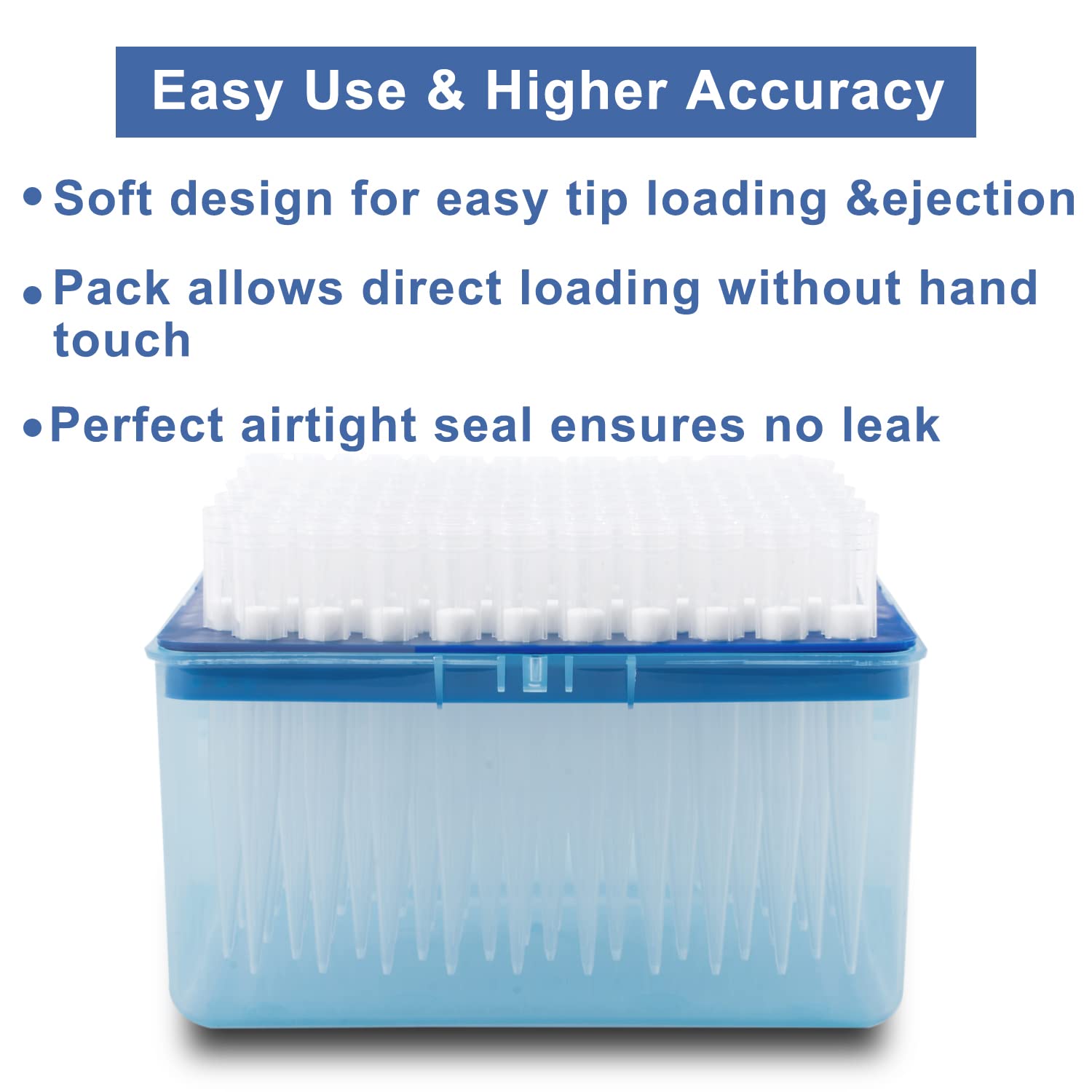 ONiLAB 1000µL Universal Pipette Tips, 96 Tips/Rack, DNase/RNase Free | Autoclavable Design, Transparent Material, Non-Pyrogenic, Precision Liquid Transfer, Laboratory Research Use