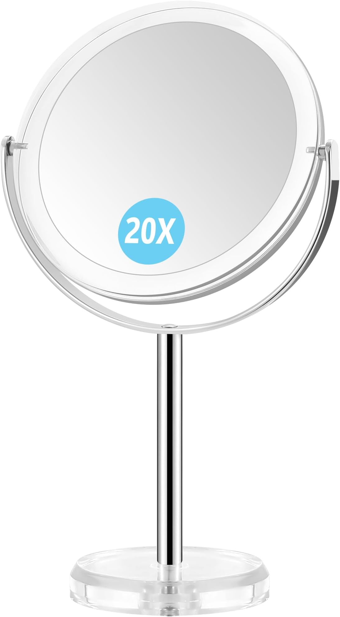 Magnifying Mirror,20x Makeup Mirror with Magnification,Double Sided 1X/20X Magnifying Mirror with Stand,Shaving Mirror and Personal Mirrors,6.6 Inches