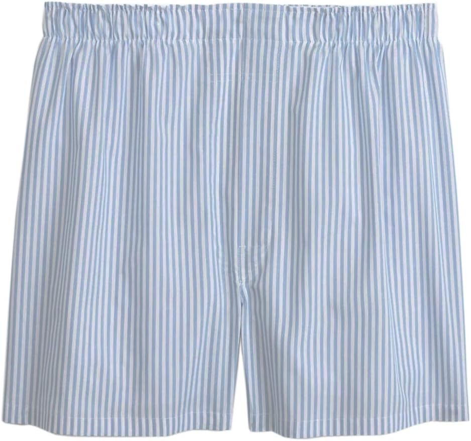 Brooks Brothers Men's 00077383 Framed Stripe Cotton Boxers, Blue