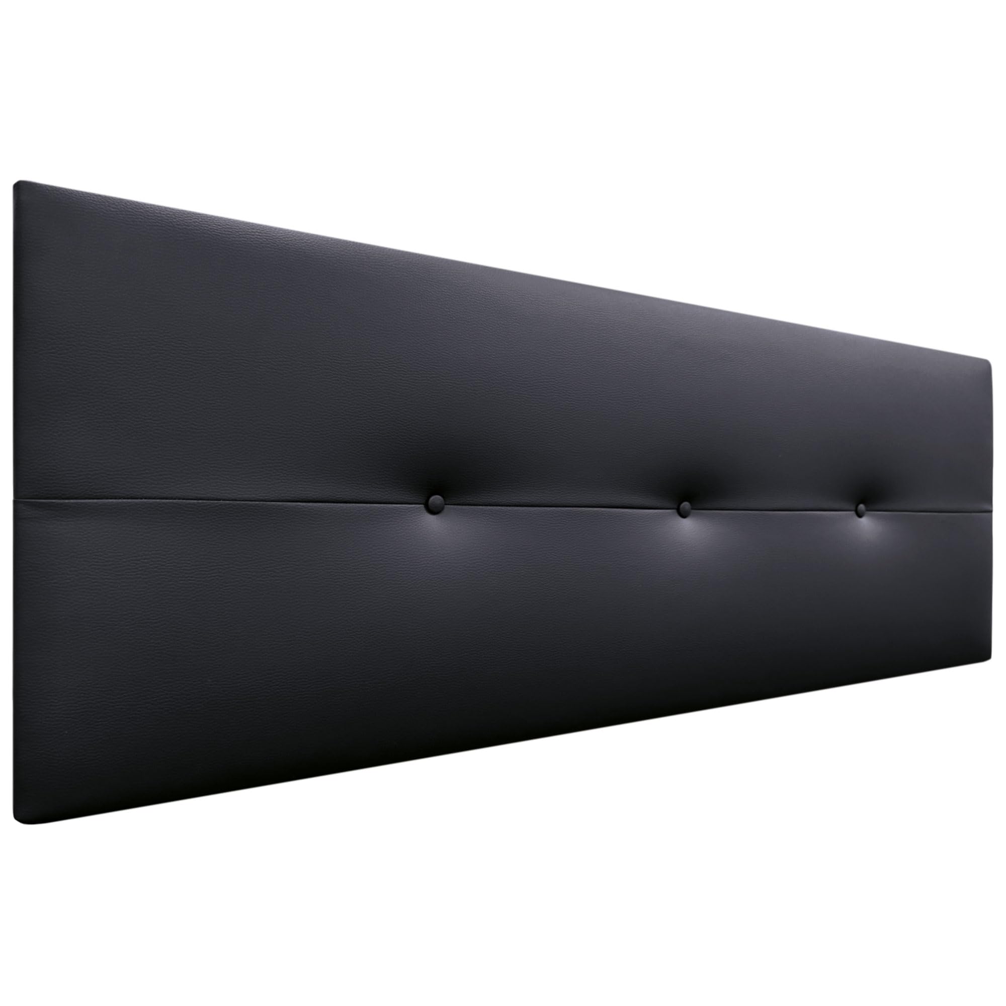 DHOME Cabecero de Polipiel o Tela AQUALINE Pro cabeceros Cabezal tapizado Cama Lujo (Polipiel Negro, 135cm (Camas 120/135/140))