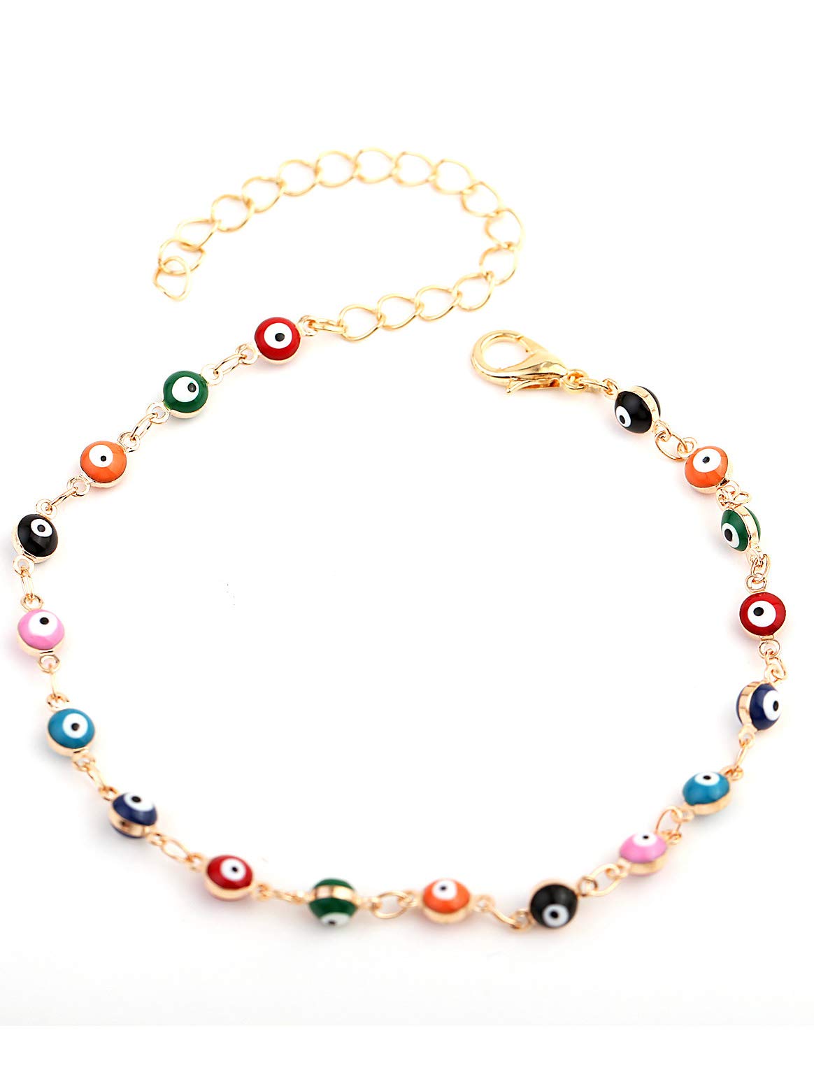 Costume Fashion Artifical Imitation Jewellery Devil Evil Eye Gold Chain Anklet Payal (1 PCS) for Girls and Women- Multicolor-image-39