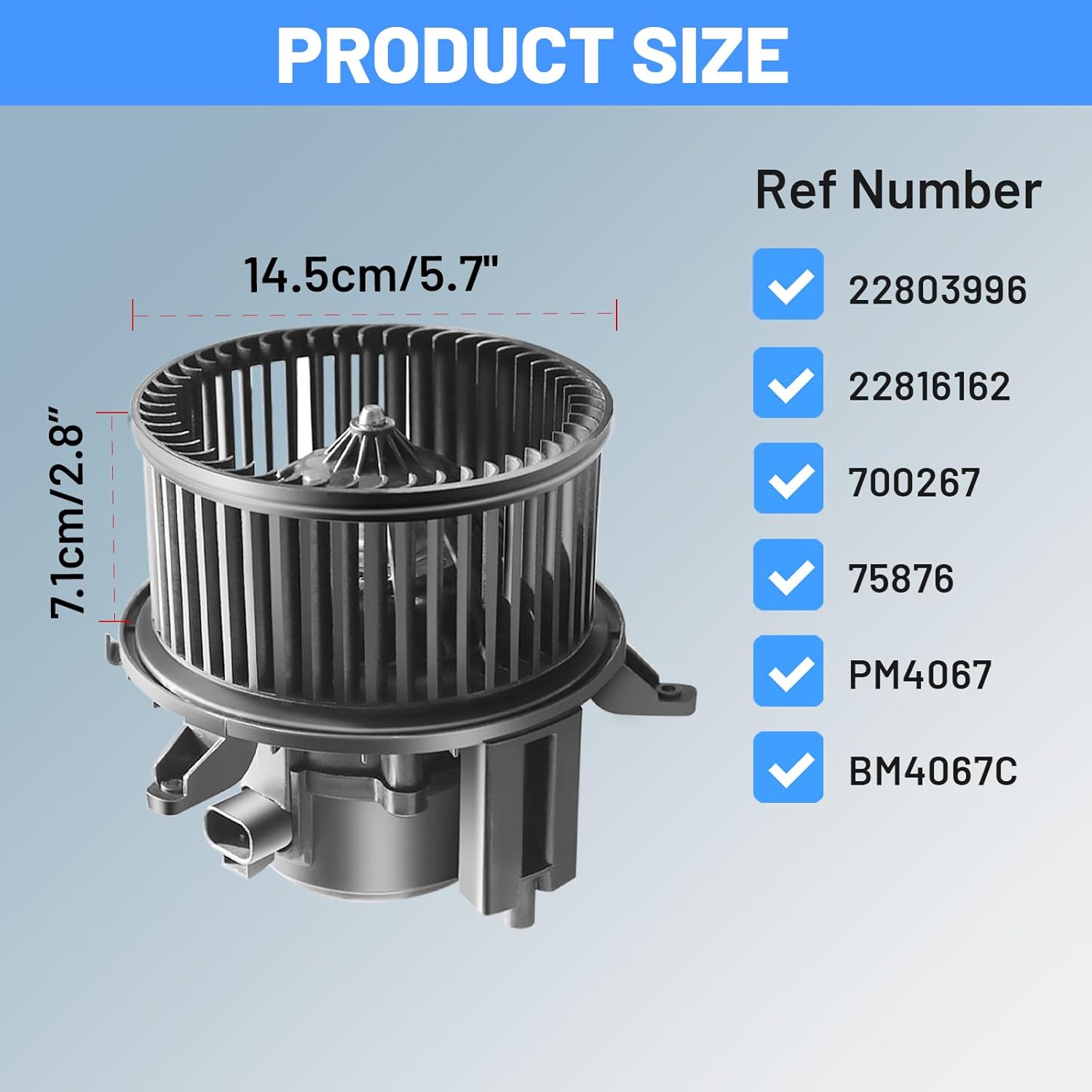 HVAC Heater Blower Motor - Compatible with Chevy & GMC & Buick, 2012-2013 Silverado 1500, 2012-2013 Sierra 1500, 2013-2014 Enclave, Replace# 700267