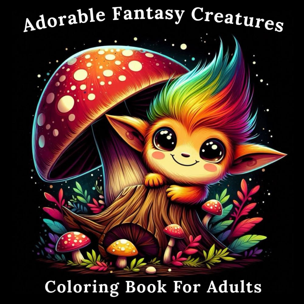 Adorable Fantasy Creatures Coloring Book For Adults: Adorable Creatures to color for adults