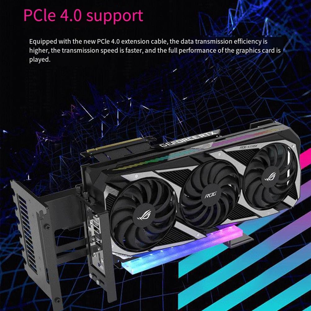 Supporto verticale della scheda grafica EZ-40 ARGB, adattatore PCIe 4.0 X16, supporto sterzo scheda grafica GPU
