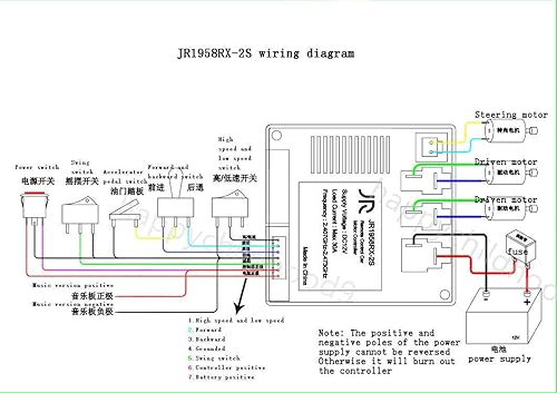 Miniatura 4 de 2.4G Control remoto Bluetooth y JR1958RX-2S Kit receptor para niños, coche de paseo eléctrico para niños, caja de control de control accesorios para