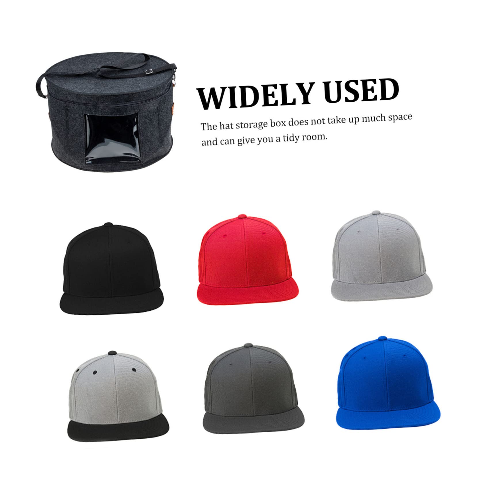 HOMOCONO Caps Hat Box Portable Felt Storage Organizer for Hats and Sundries Deformation-resistant Design for Easy Daily Use