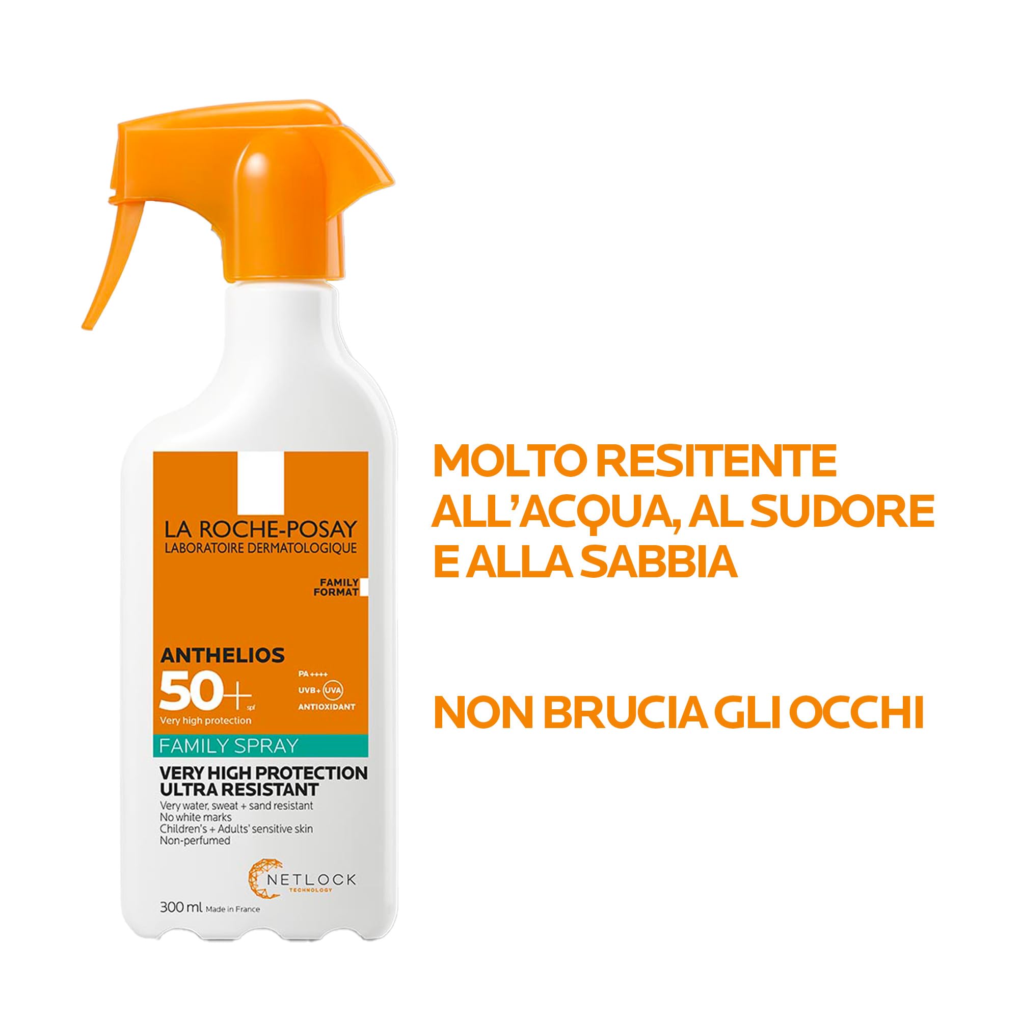 La Roche-Posay Anthelios Invisible Family Spray LSF 50+, wodoodporny spray przeciwsłoneczny bez substancji zapachowych dla dzieci i dorosłych, 300 ml