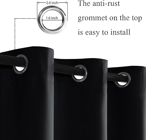 Miniatura 2 de JIUZHEN Cortinas cortas opacas de media ventana de cocina con alzapaños para sombras de sótano, cortinas con ojales para sala de estar, juego de 2