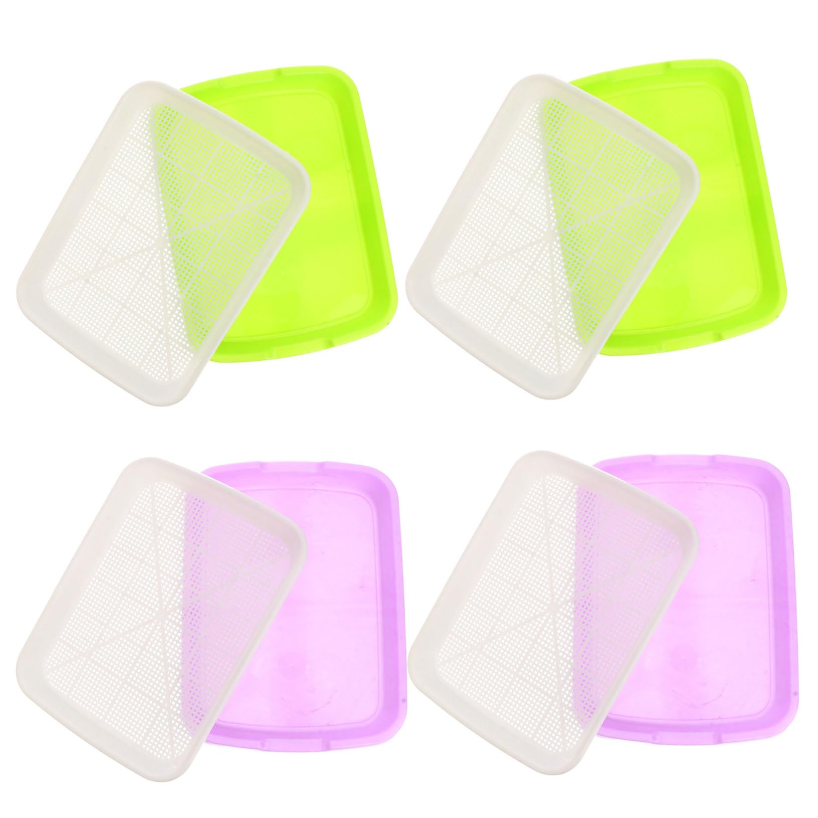 Homoyoyo Grow Your Own Vegetables at Home 4 Pack Sprouting Trays Water Planting Containers for Wheatgrass Soybean Mung Beans Random