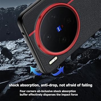 for VIVO X300 Pro Case Texture PU Leather Durable Shockproof Anti-Fingerprint Light Stylish Back Cover (Black, VIVO X300 Pro)