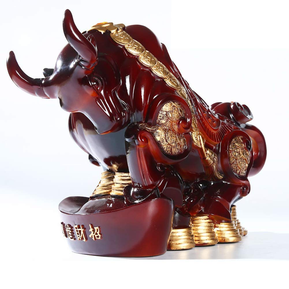 ブル像の収集可能な樹脂の雄牛の彫刻は、入り口の寝室の庭の赤い彫刻