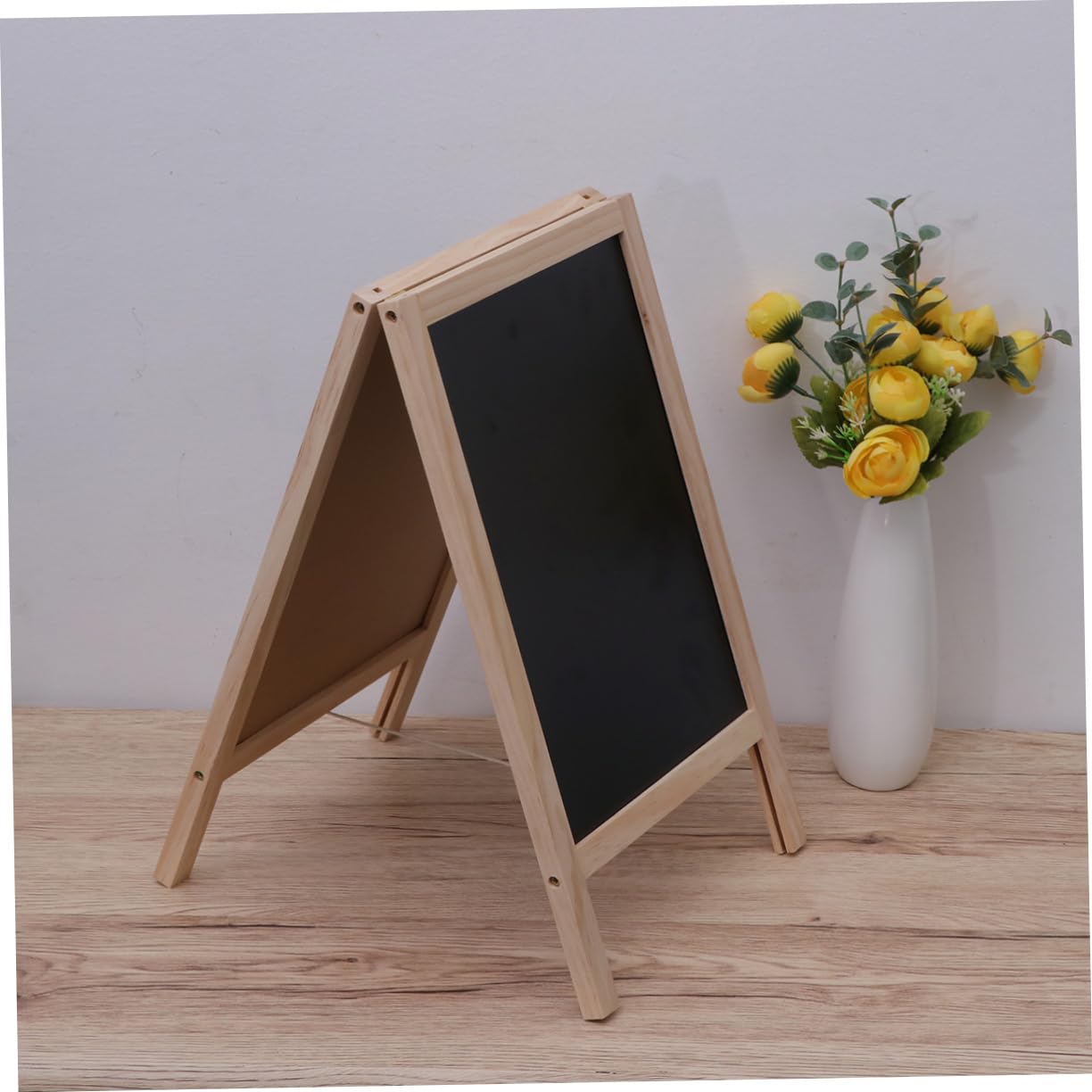 Mini Tableau Noir en Bois 25x40cm, Chevalet Double Face