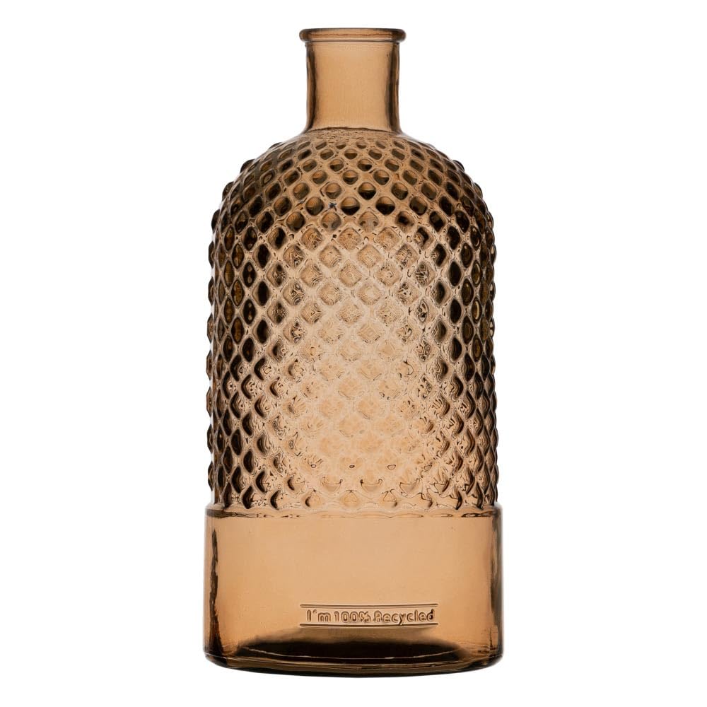 Caramel Recycled Glass Vase 14 x 14 x 28 cm