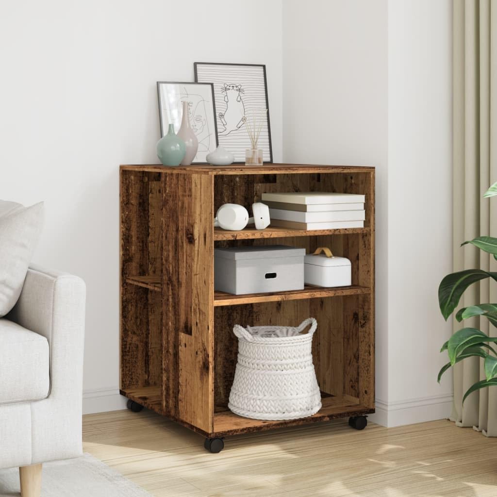 Table basse avec roulettes en bois 55 x 60 x 78 cm en aggloméré