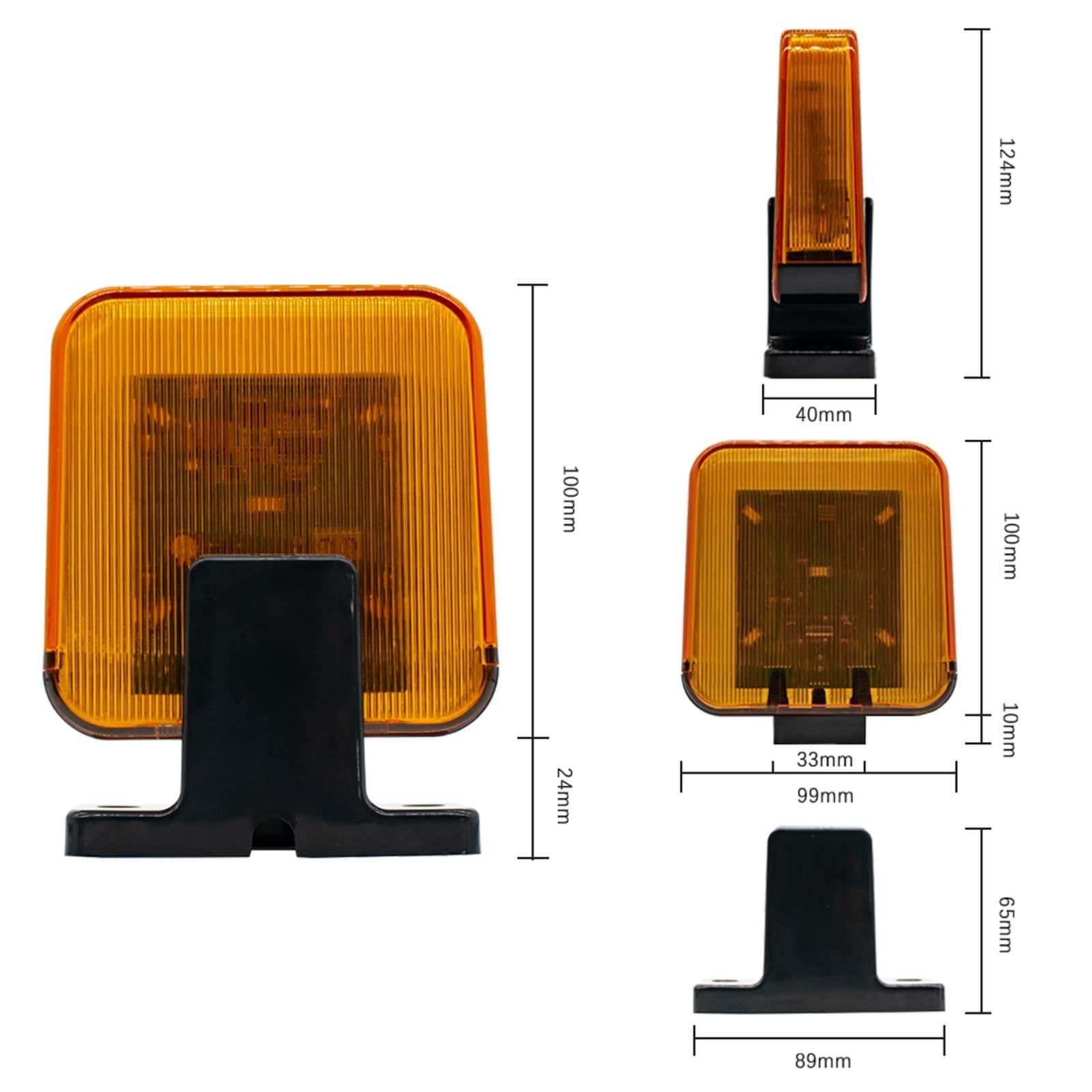 Naranja AC/DC 12V-265V protección de seguridad luz intermitente for puerta de garaje luz alarma(5pcs)