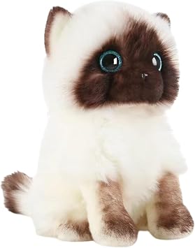 lilizzhoumax 23cm Simulation Siamese Cat Soft Toy, Cute Cuddly Kitten Figure