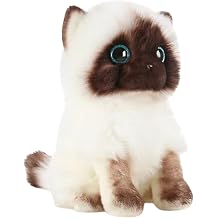 lilizzhoumax 23cm Simulation Siamese Cat Soft Toy, Cute Cuddly Kitten Figure