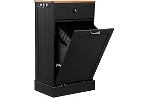 13 Gallon Tilt Out Black Kitchen Trash Bin by AHB