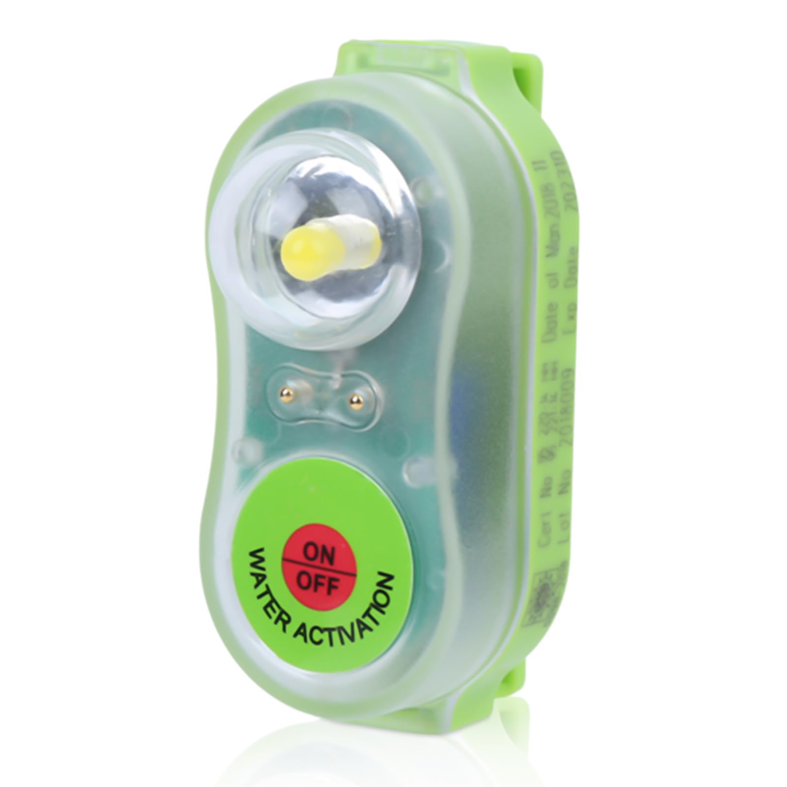 Gilet de sauvetage léger, sauvegarde de vie en plastique LED LITHIUM JHYD I Lampe à éclairage auto-d'eau de mer (Vert)