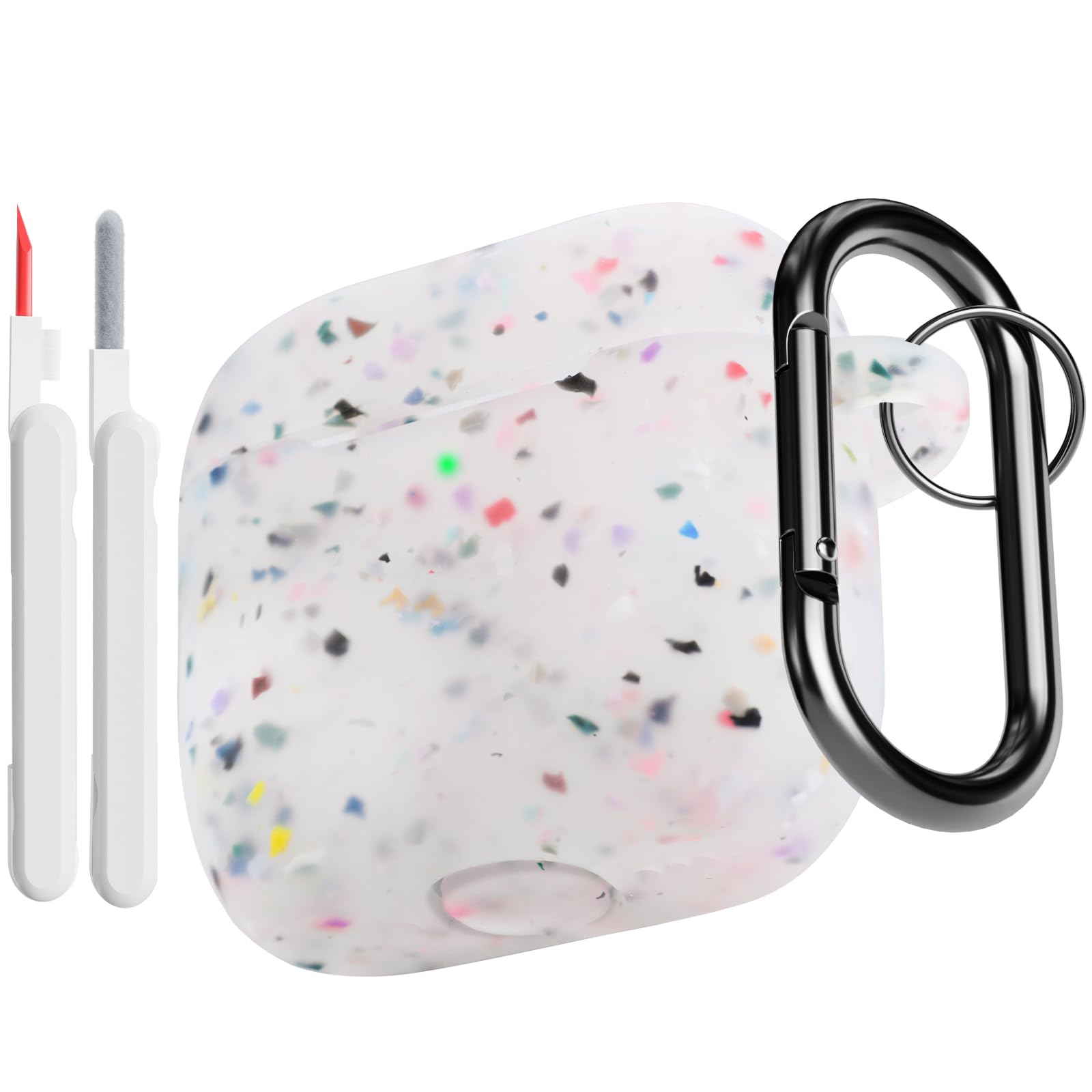 KOKOKA Funda de Silicona Compatible con AirPods Pro 3.ª Generación con Kit de Limpiador, Anti-rasguños, Anti-Polvo, Funda Case Silicona para AirPods Pro 3 con Mosquetón, LED Frontal Visible, Negro — view 13