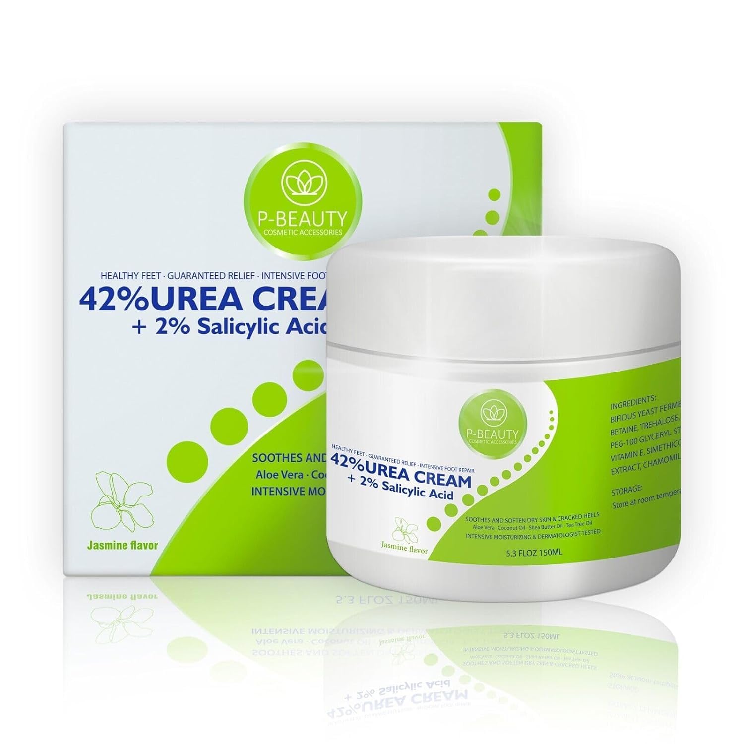 p-beauty Urea Cream 42% | 2% Salicylic Acid | 150g Intense Urea Foot Cream & Callus Remover | With Aloe Vera and Tea Tree Oil for Deep Moisture and Skin Softening | Made in Germany