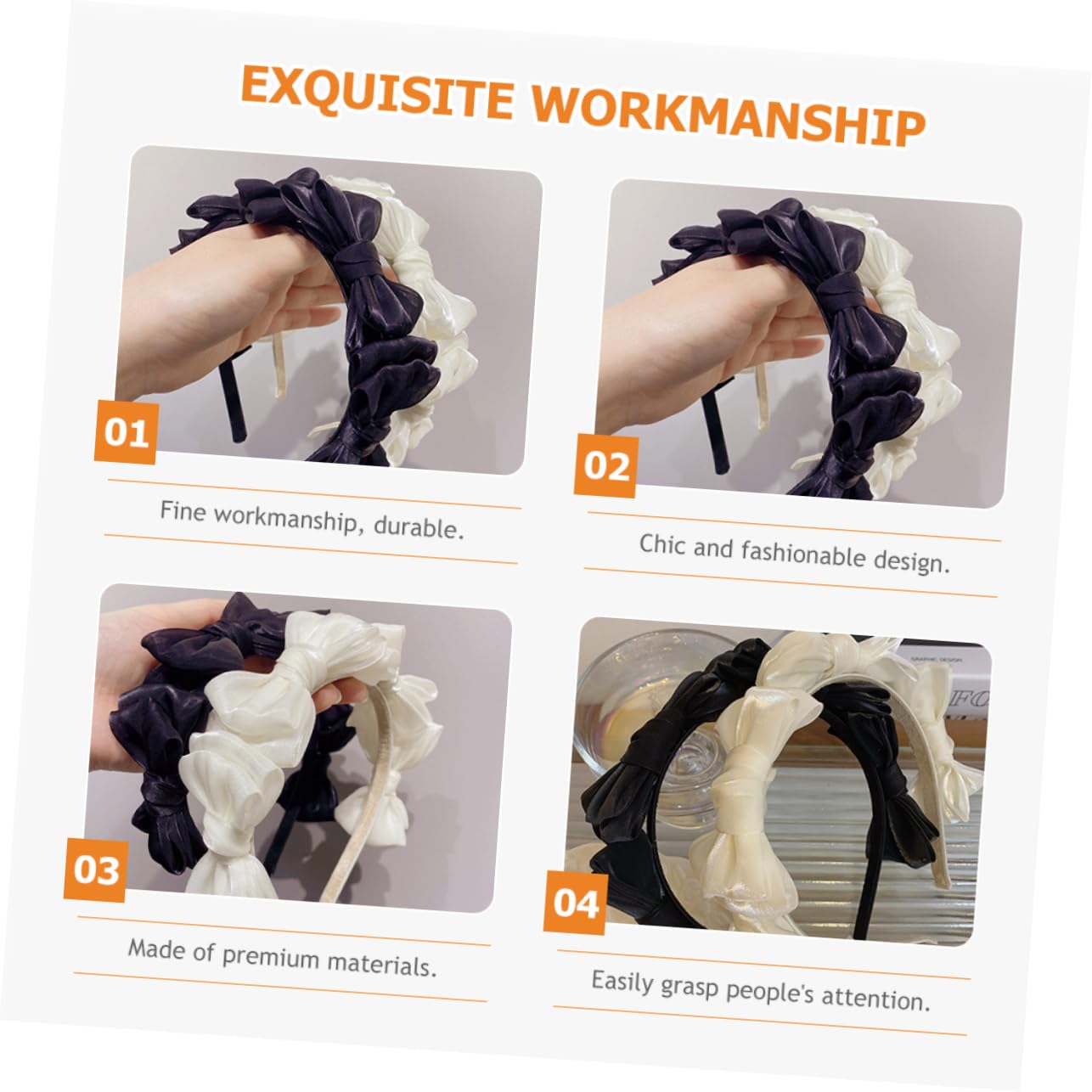 Housoutil 5piezas Diadema Retro Lazo Para Mujer Accesorio De Pelo Elegante y Para San Valentín y Navidad