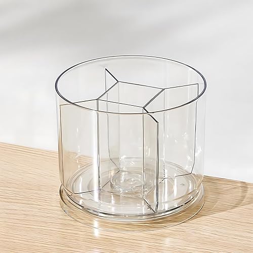 Organizador de escritorio giratorio de 360 grados, soporte para lápices de doble propósito, organizador de bolígrafos de escritorio giratorio con 5