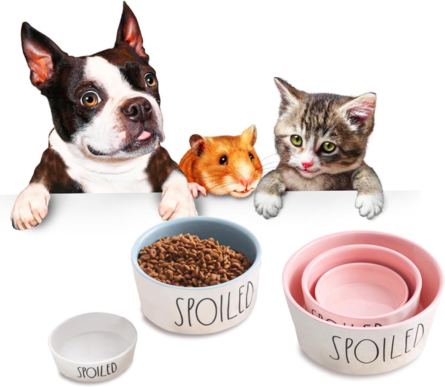 Cuenco personalizado para dueños de mascotas, regalos personalizables, nombre de tu mascota, cuencos personalizados para perro, gato, cachorro o gatito, plato para comida seca húmeda o agua (mediano)