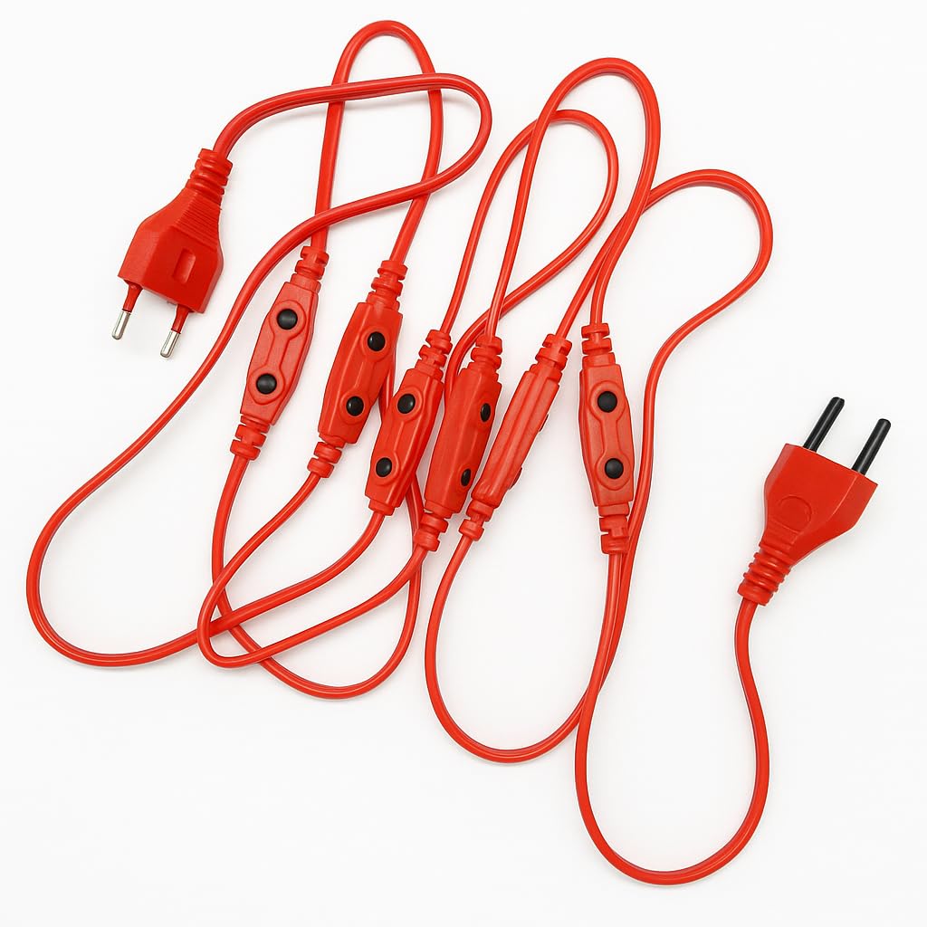 SEER LED Rice Light Jointer Extension Cord, 10+1 Female Socket Connector, Red, Festival Decoration Wire, 1 Piece-image-7