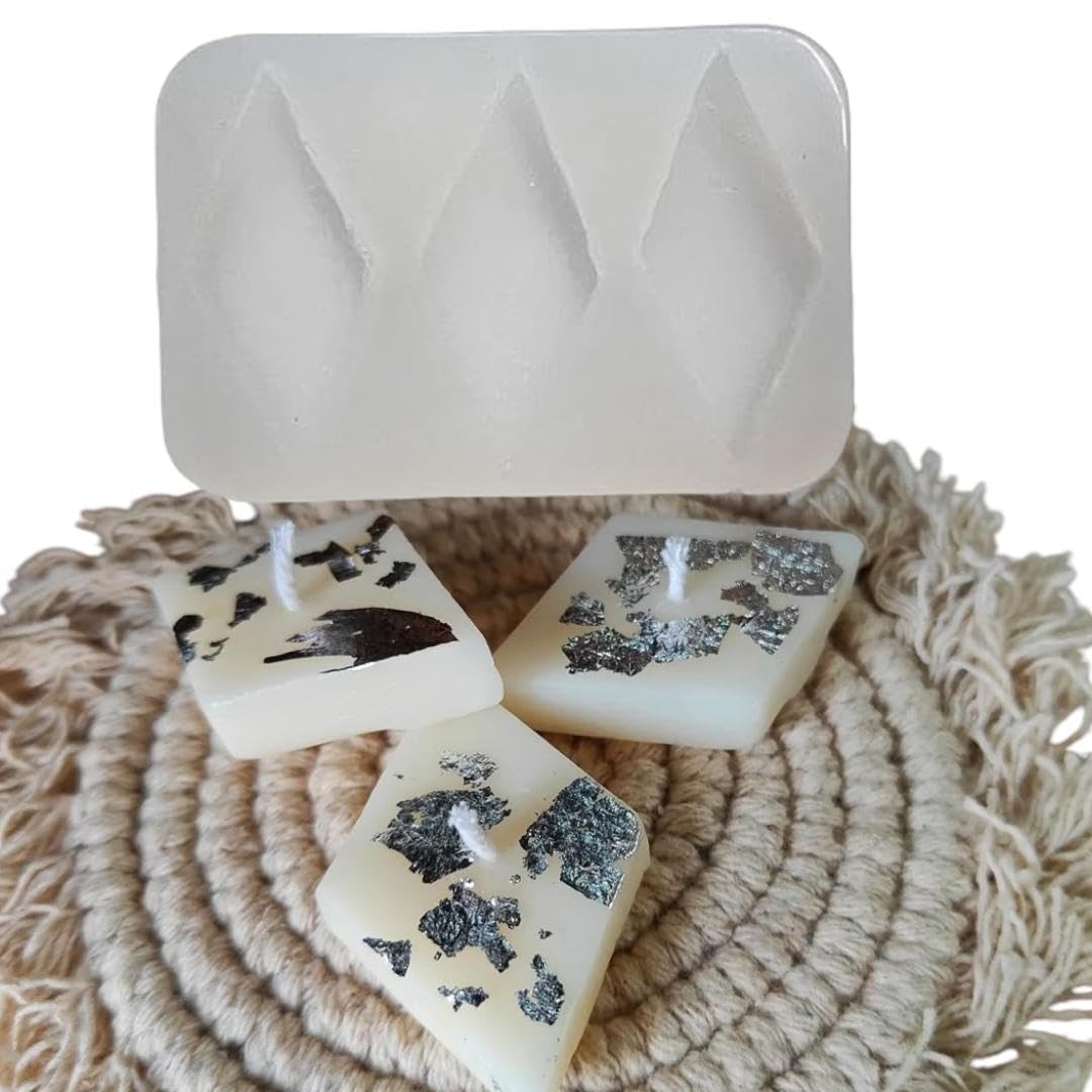 KROKIO® - Kajukatli Silicone Moulds for Candle Making Molds 3 Cavity Kaju Katli Mould Mithai Sweet Resin Art Craft Chocolate Cake Wax Mold DIY-image-38