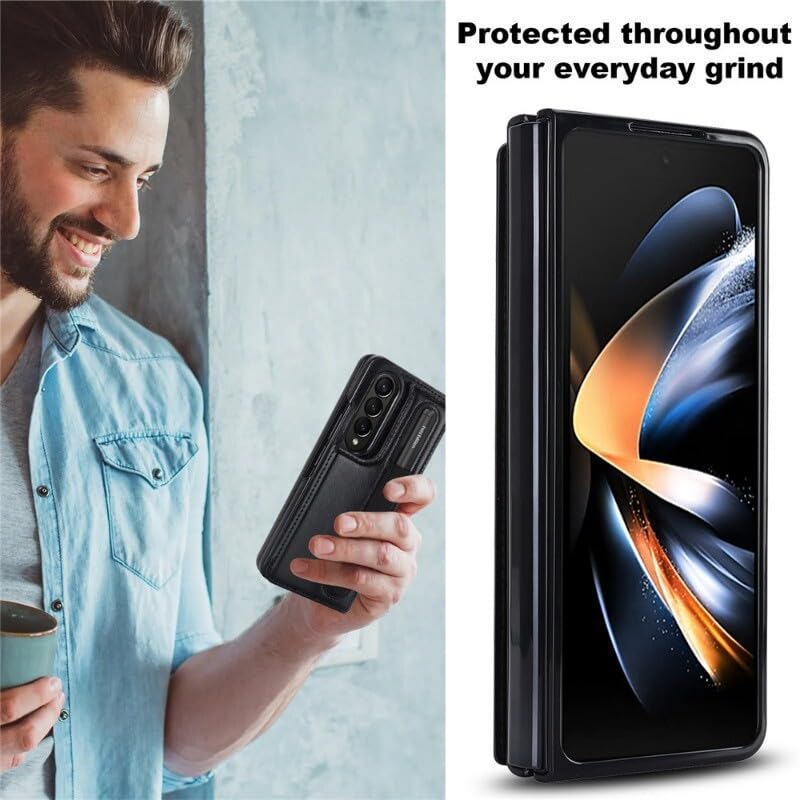 Protection anti-choc Samsung Galaxy Z Fold 5 étui cuir blanc robuste