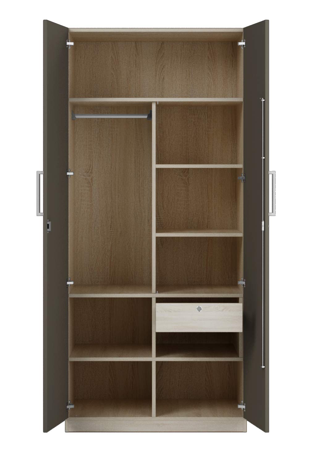 Kalista wardrobe with doors open, showing interior