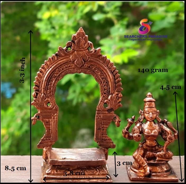 Image of Copper Raja Rajeshwari with Makara Thooranam Idol 3.3 in