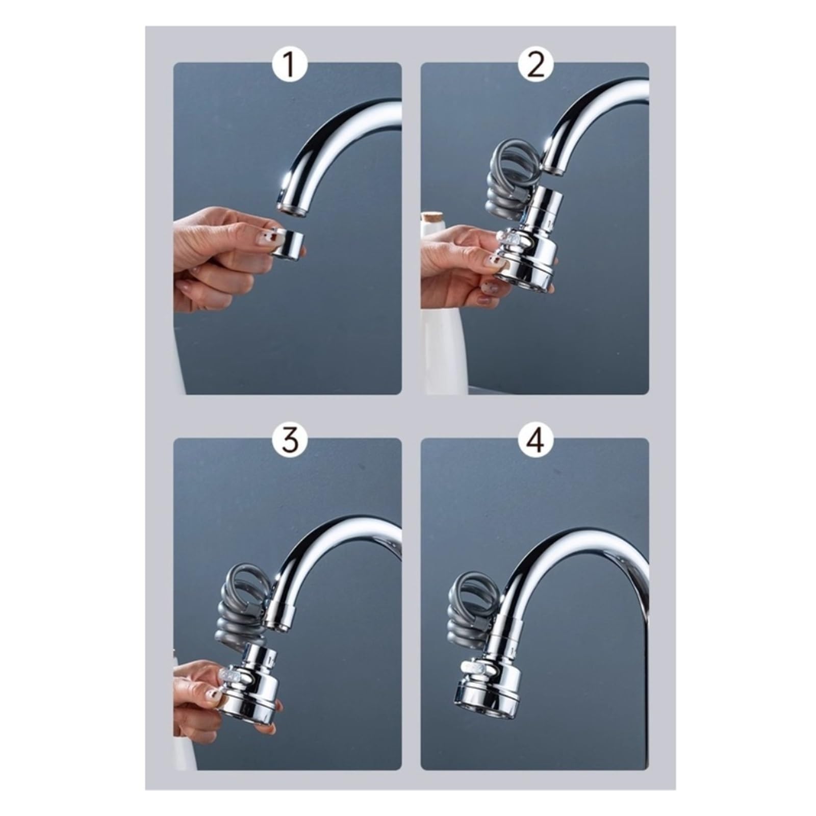 Einziehbare, herausziehbare Wasserhahnverlängerung, spritzwassergeschützter, wassersparender Sprüher for Küche, Garten, Badezimmer-Wasserhahnaufsatz(2PCS)
