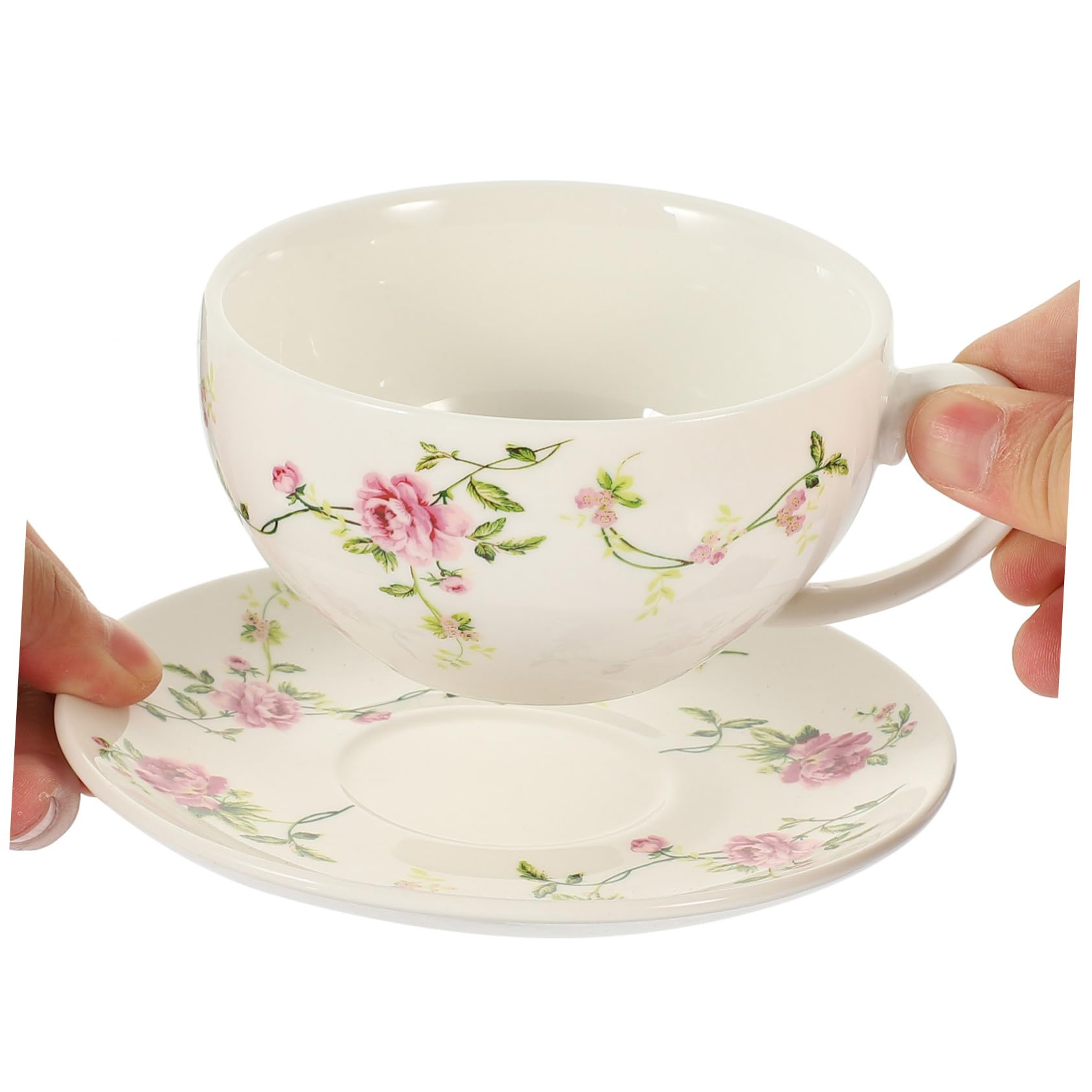 Service à Thé en Céramique 1 Set Théière et Tasse Blanche