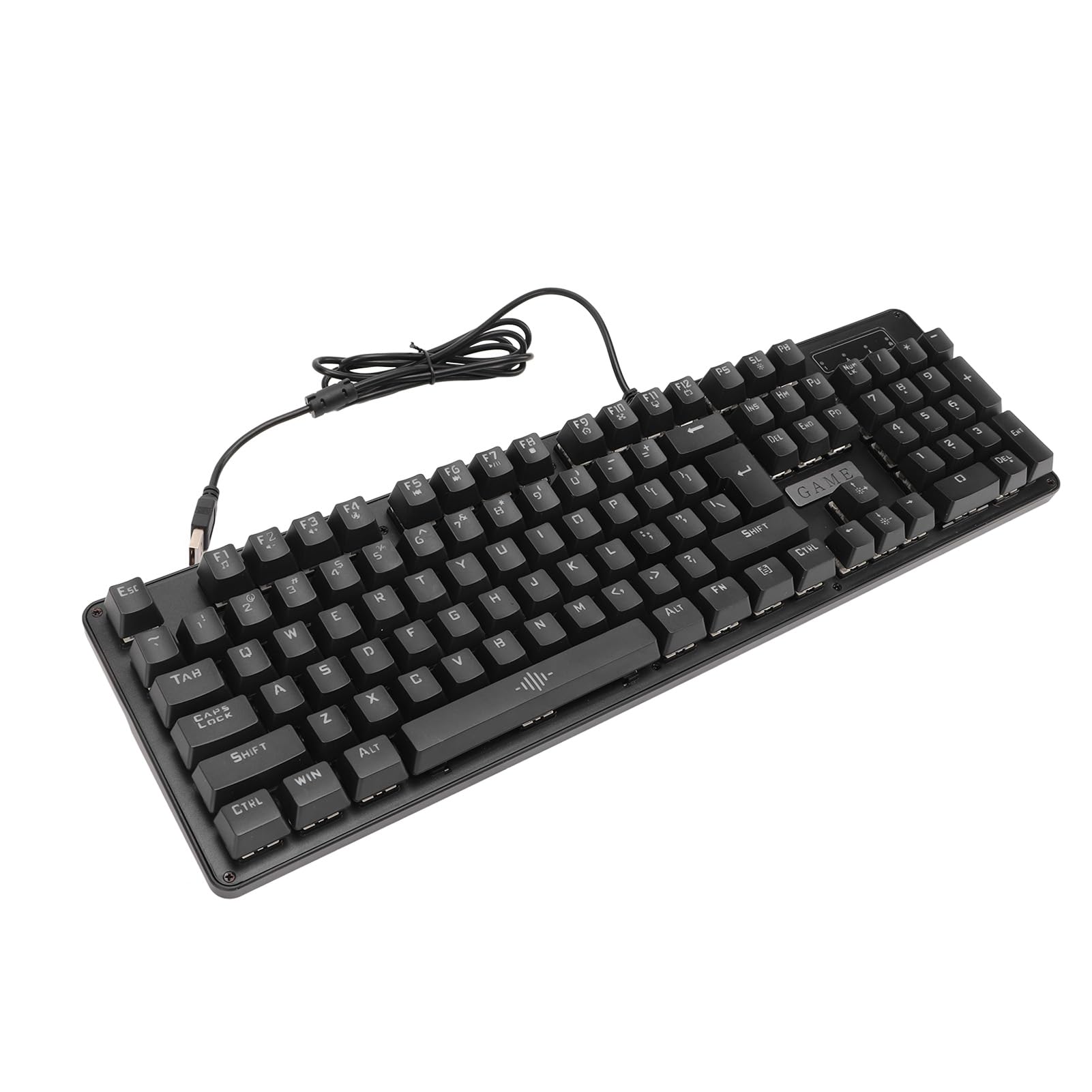 Mechaniczna Klawiatura do Gier Podświetlany na Niebiesko Przełącznik RGB do Komputera 104 Klawisze Ergonomiczna Konstrukcja do Akcesoriów Komputerowych Materiał ABS