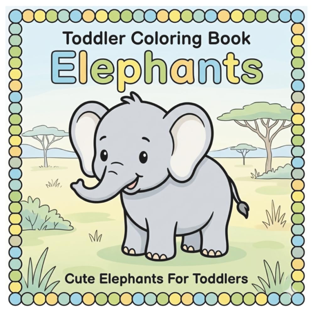 Toddler Coloring Book Elephants: Cute & Easy Coloring Book For Toddlers | Baby Elephant Coloring Book For Toddlers | Coloring Pages For Kids Ages 1-3 | Bold Line Coloring Book