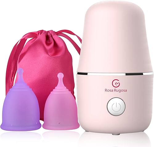 ROSA RUGOSA Vaporizador de copa menstrual, kit portátil de lavado de vasos menstruales, viene con dos vasos de período reutilizables, alta