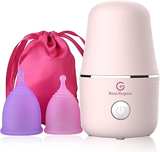 Menstrual Cup Steamer Sterilizer, Portable Menstrual Cup Wash Kit, Comes with Two Reusable Period Cup, High Temperature Steam Sterilization, Great Partner for Women Travel