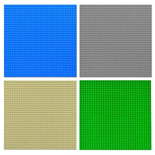 CMASTER Classic Bausteine Grundplatte - 10 x 10 (25,5 x 25,5cm) - 8Stück - Blau, Grau,Grün &Sand- 100% kompatibel mit… – Bild 4