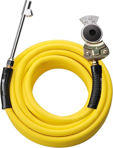 WYNNsky Kit de inflador de camión, manguera de aire híbrida de 3/8 pulgadas × 50 pies con extremos MNPT de 1/4 pulgadas, universal Glad Hand&Chuck