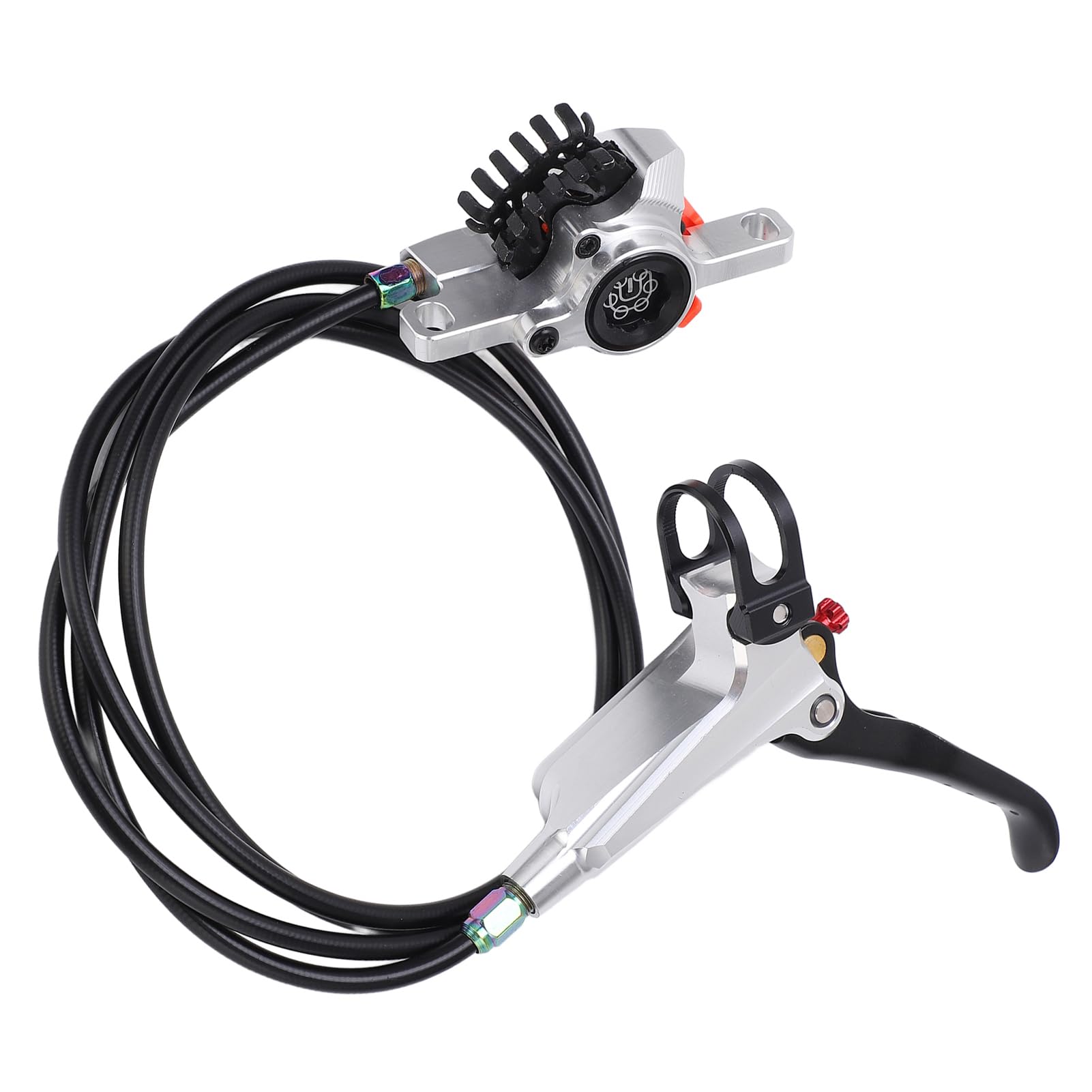 Meijun Bicycle Disk Brake Set non glisser Ligne arrière avant Tiler les étriers de frein hydraulique accessoire (Argent)