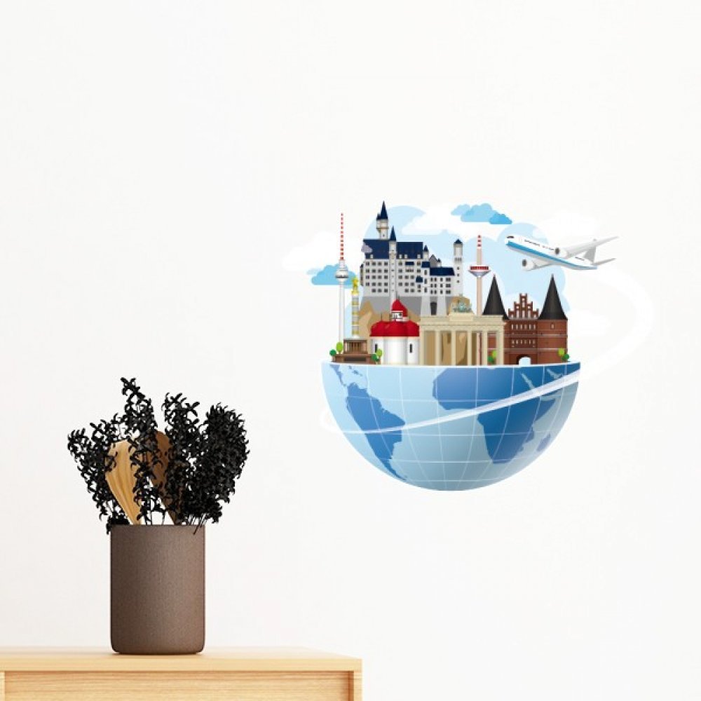 Sticker mural Allemagne amovible 80cm pour deco de chambre voyage DIYthinker