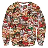 Idgreatim Women Men Ugly Christmas Sweater Funny Animal Xmas Sweatshirt Long Sleeve Shirt Tops XL