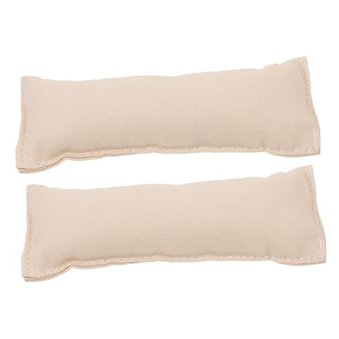 NUOBESTY 2pcs Cotton Computer Elbow Wrist Pad Creamy White Slip Ergonomic Support Mat for Office Desktop Keyboard and